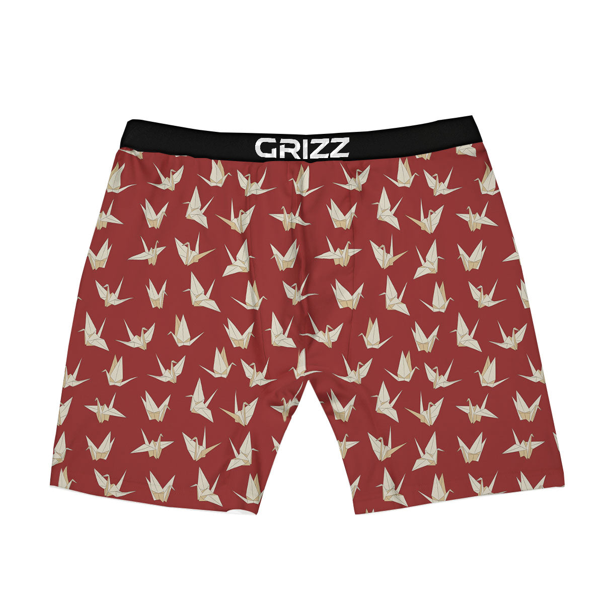 Origami Crane Japanese Print Pattern Boxer Briefs-grizzshop