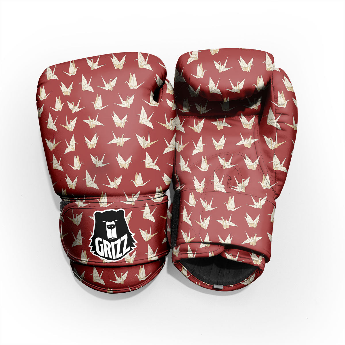 Origami Crane Japanese Print Pattern Sparring Gloves-grizzshop