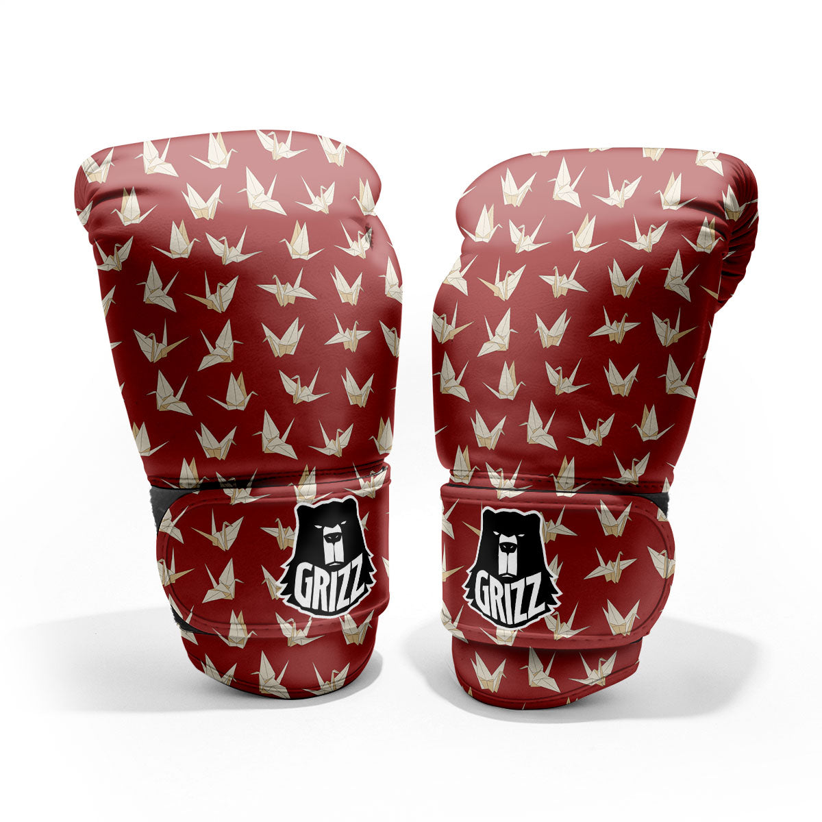 Origami Crane Japanese Print Pattern Sparring Gloves-grizzshop