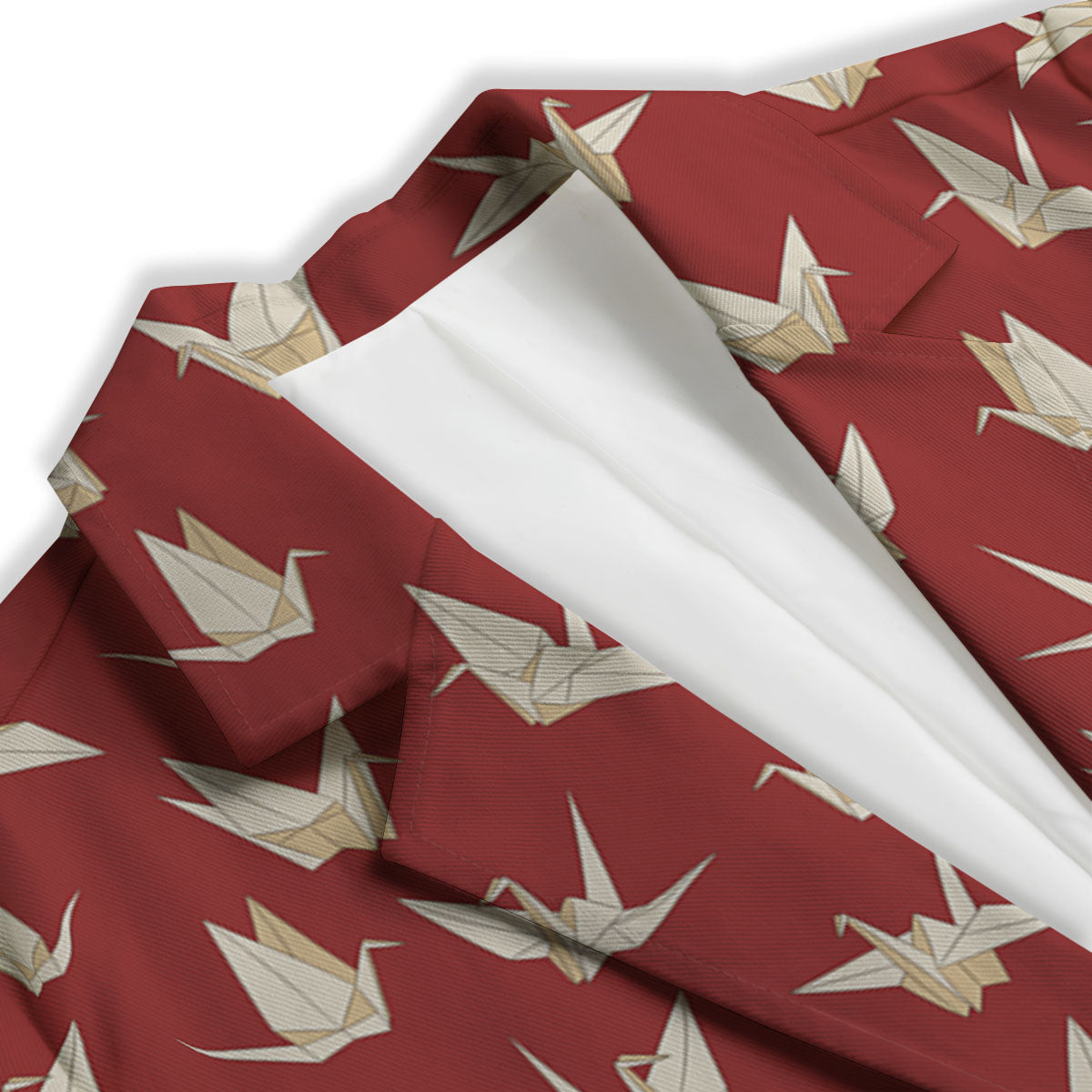 Origami Crane Japanese Print Pattern Women's Blazer-grizzshop