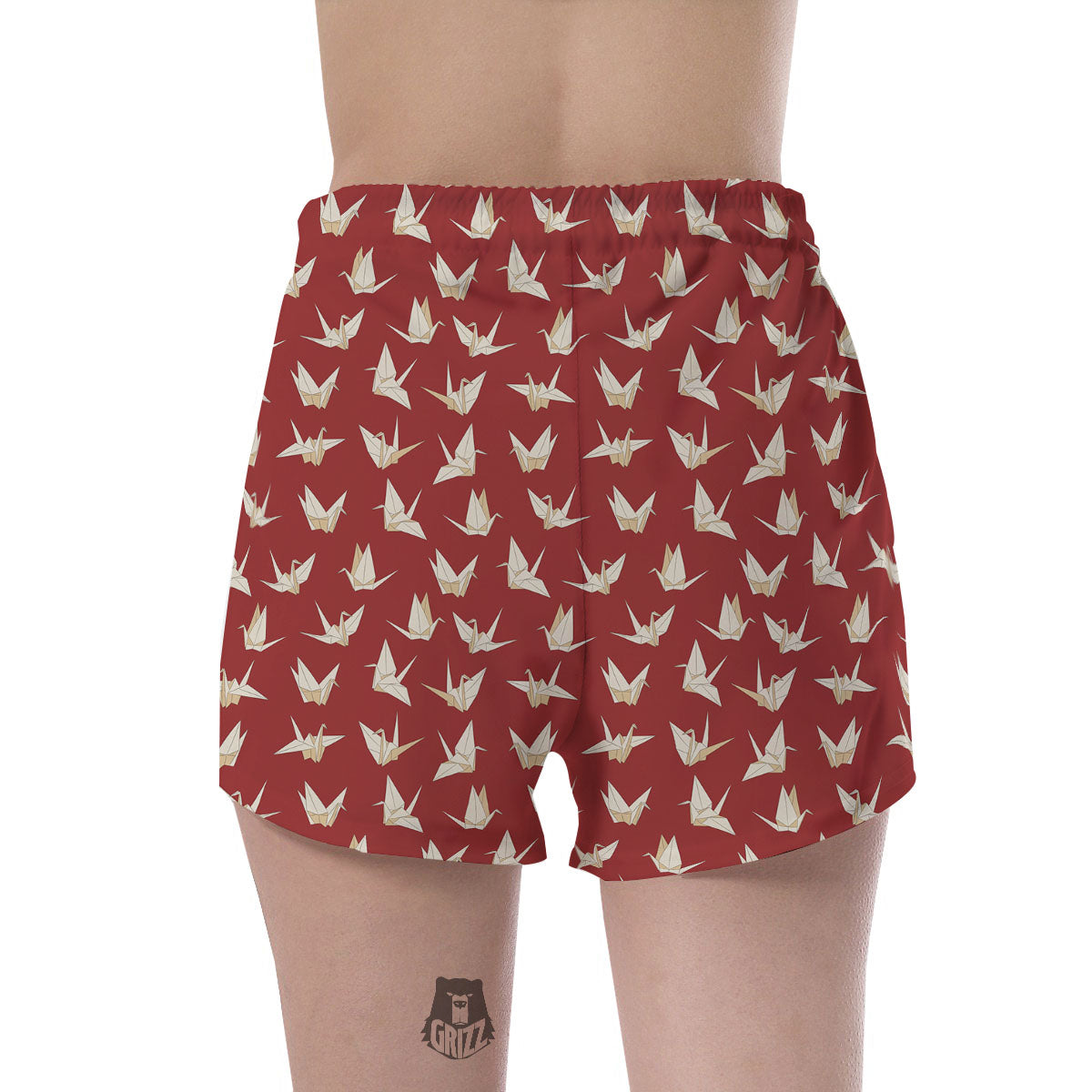 Origami Crane Japanese Print Pattern Women's Shorts-grizzshop