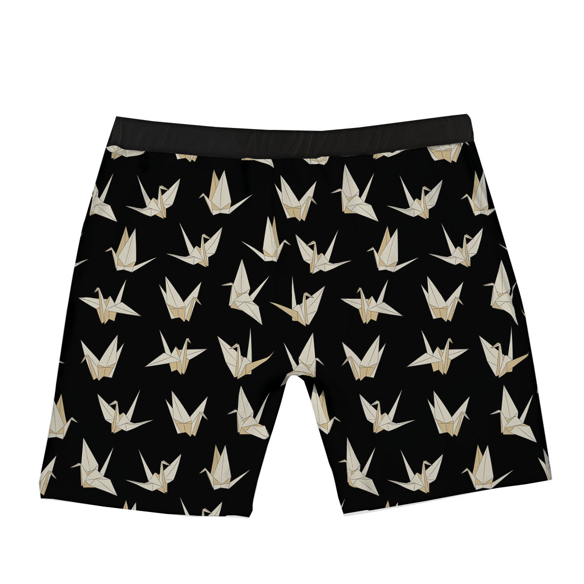 Origami White And Black Print Pattern Boxer Briefs-grizzshop