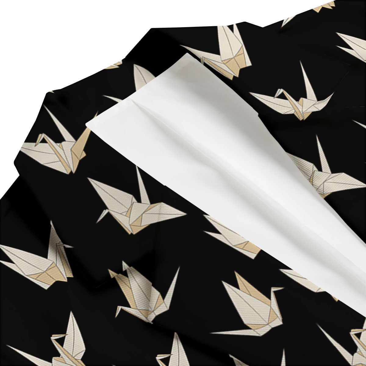 Origami White And Black Print Pattern Men's Blazer-grizzshop