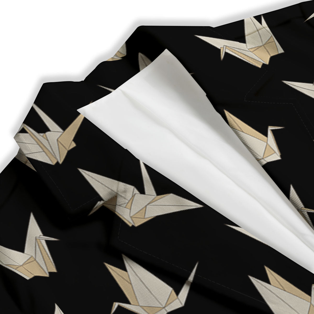 Origami White And Black Print Pattern Women's Blazer-grizzshop