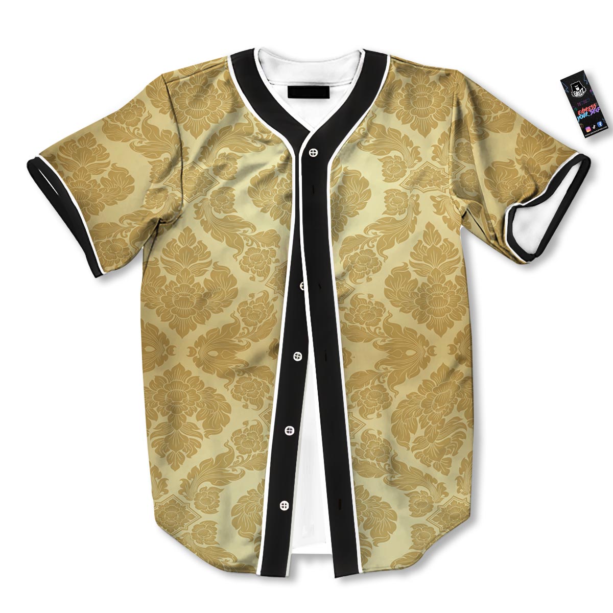 Ornament Thai Print Pattern Baseball Jersey-grizzshop