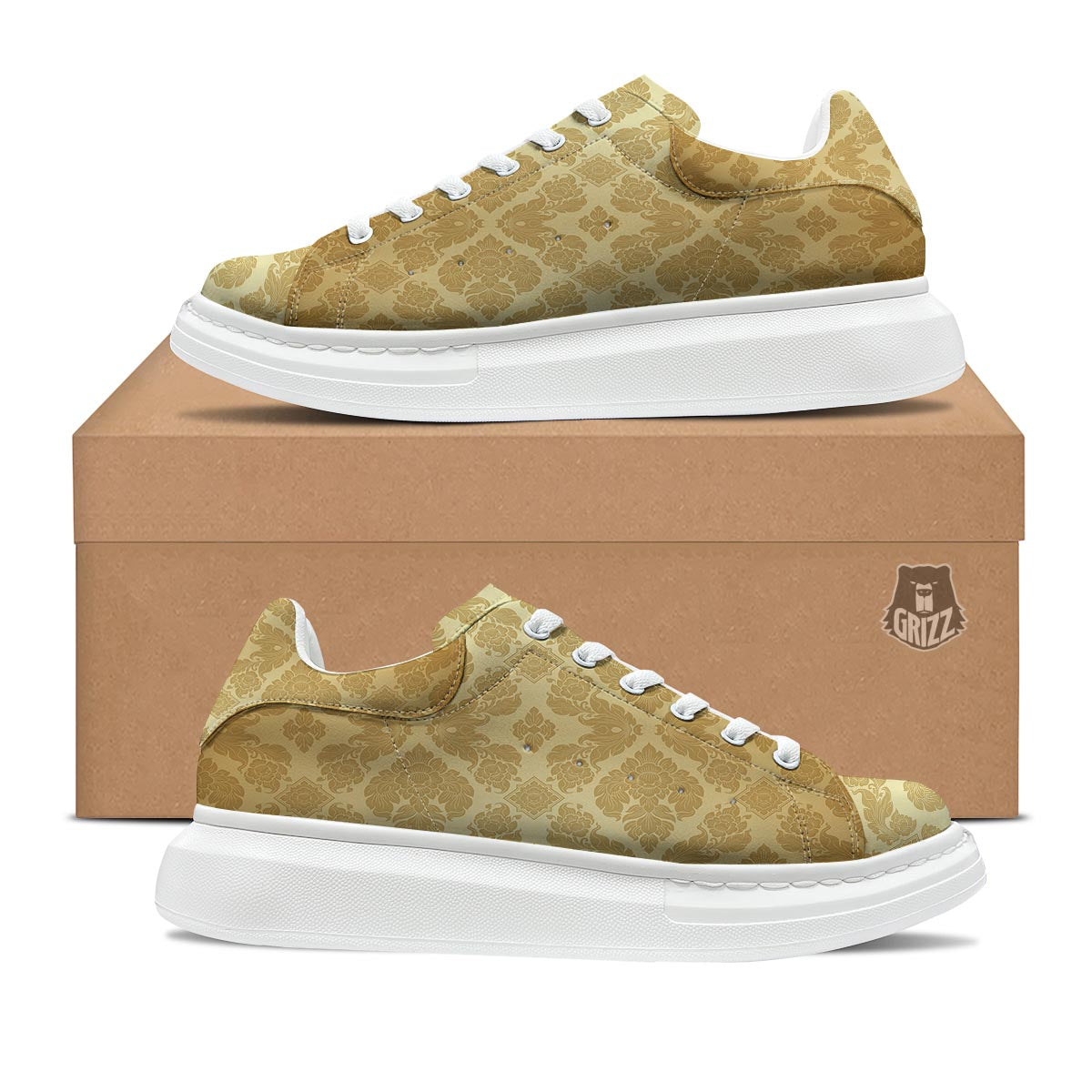 Ornament Thai Print Pattern Platform Shoes-grizzshop