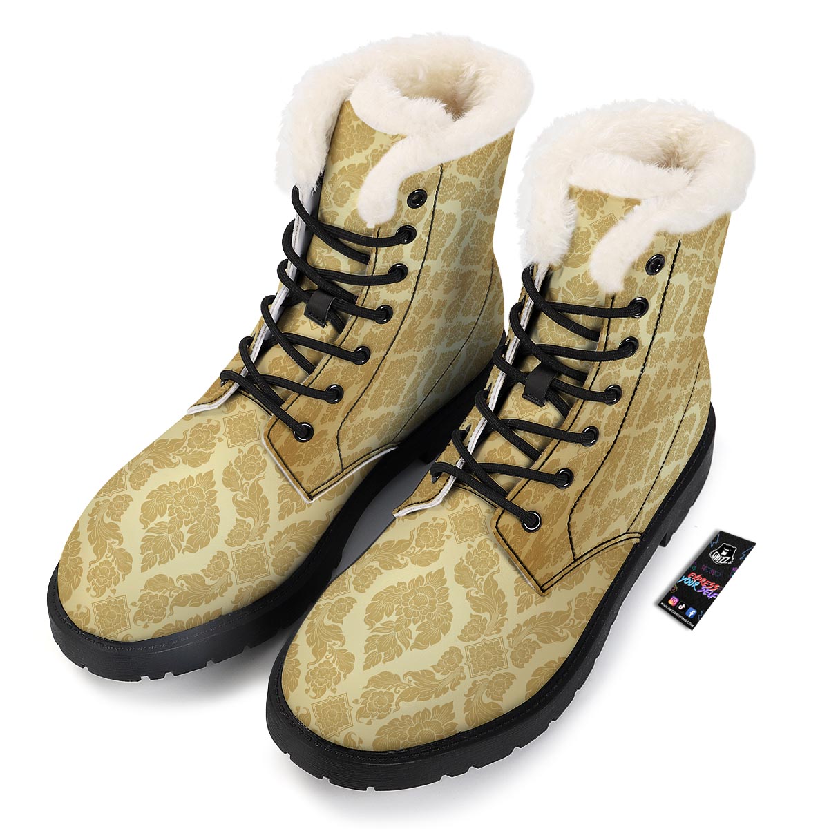 Ornament Thai Print Pattern Winter Boots-grizzshop