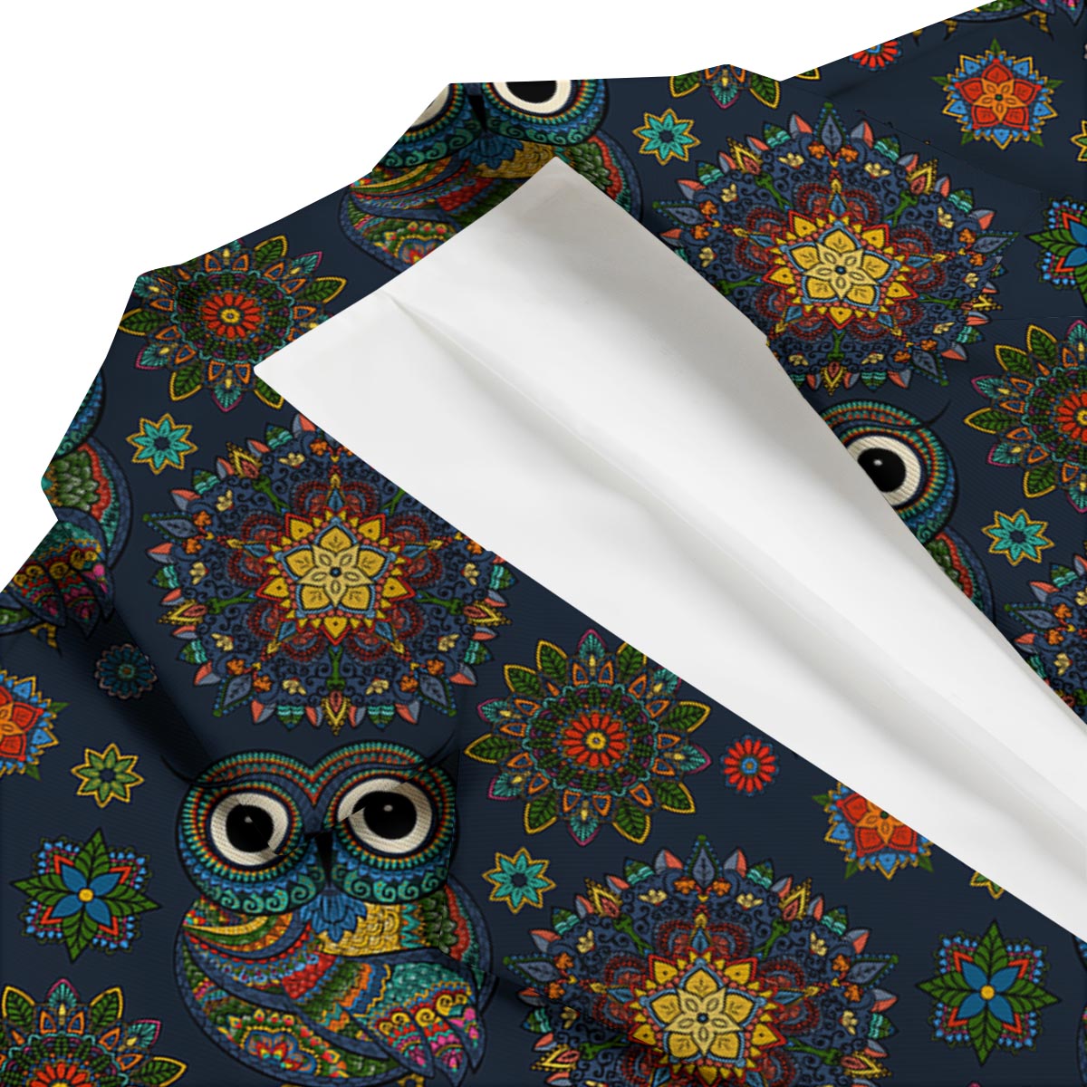 Ornamental Owl Print Pattern Men's Blazer-grizzshop