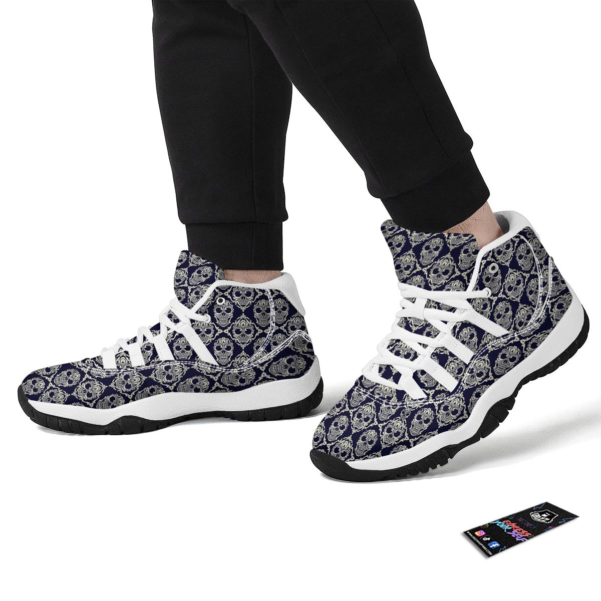 Ornamental Skull White Bball Shoes-grizzshop