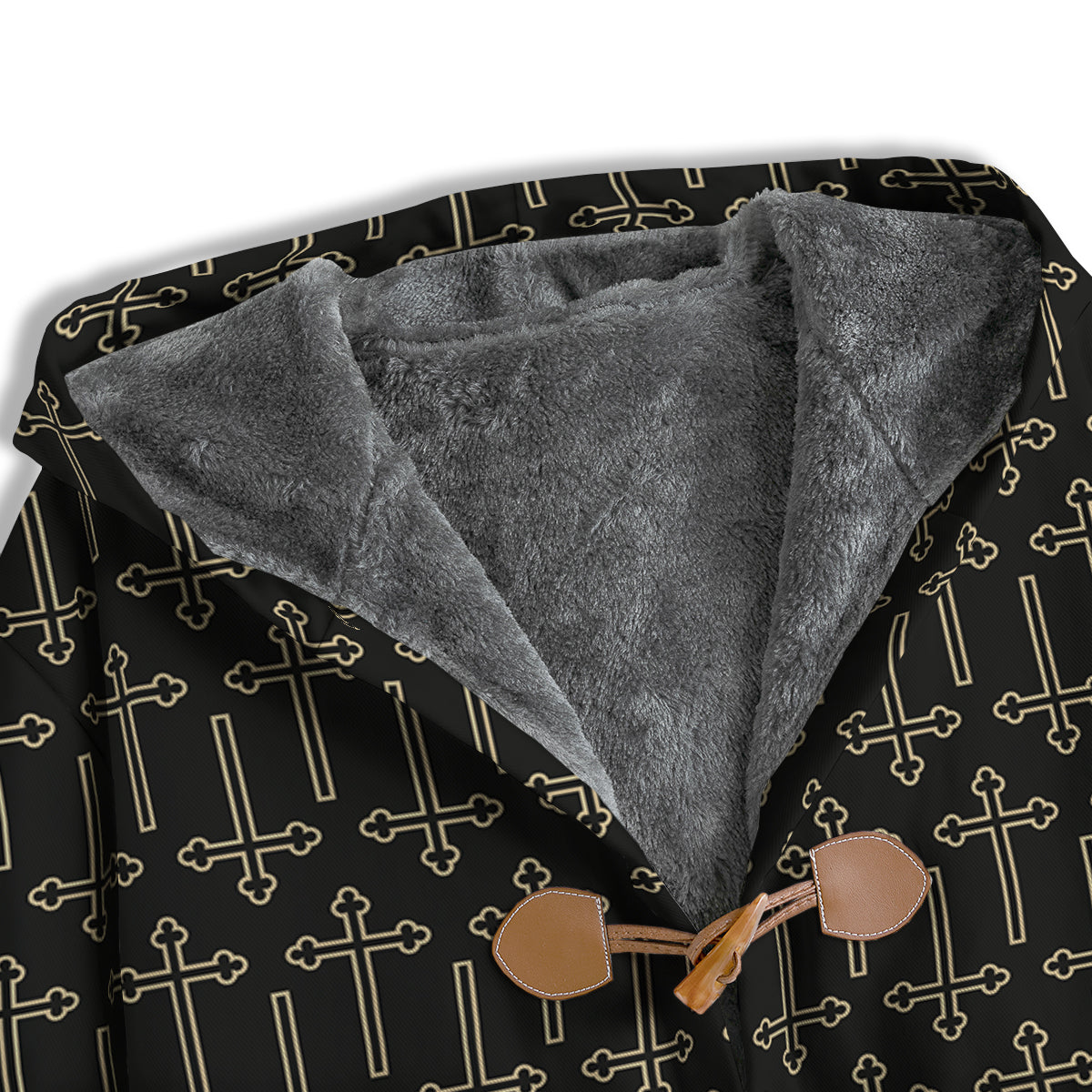 Orthodox Beige And Black Print Pattern Men's Windbreaker Jacket-grizzshop