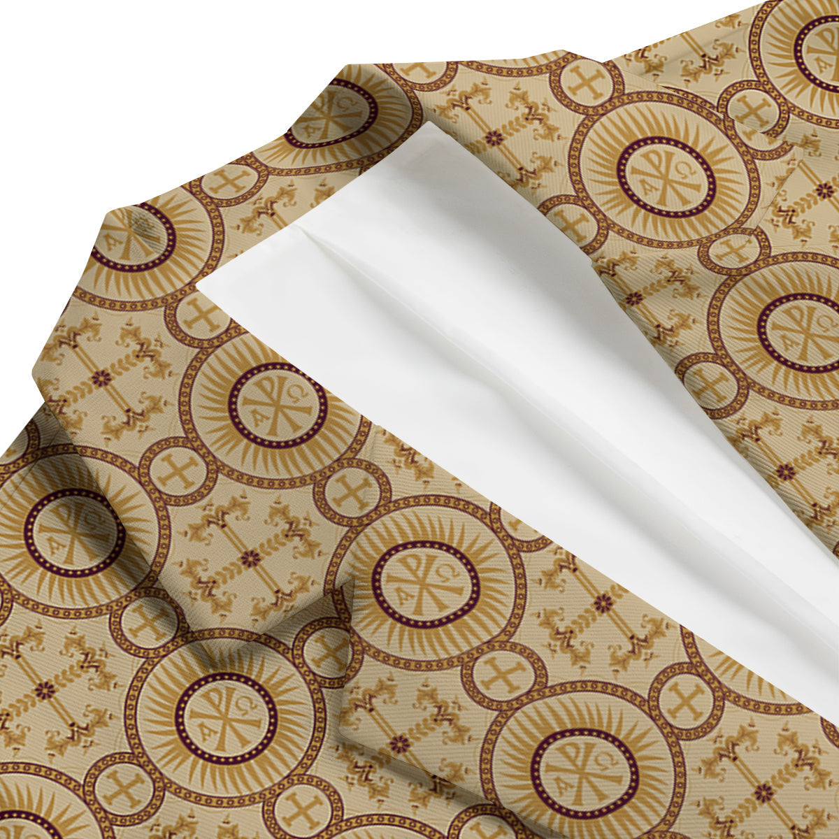 Orthodox Black And Beige Print Pattern Men's Blazer-grizzshop