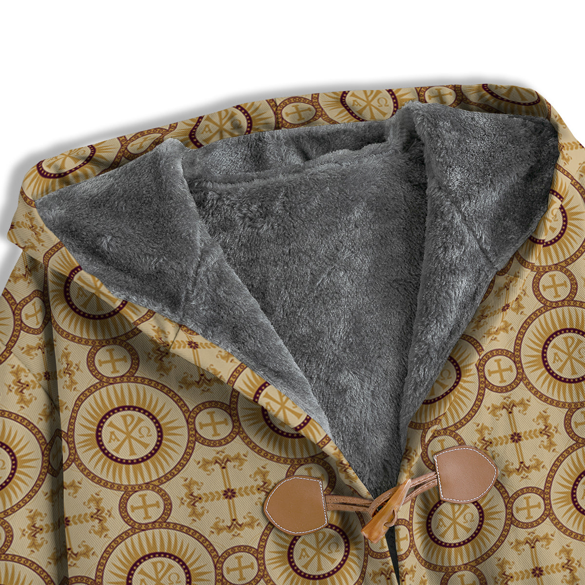Orthodox Black And Beige Print Pattern Men's Windbreaker Jacket-grizzshop