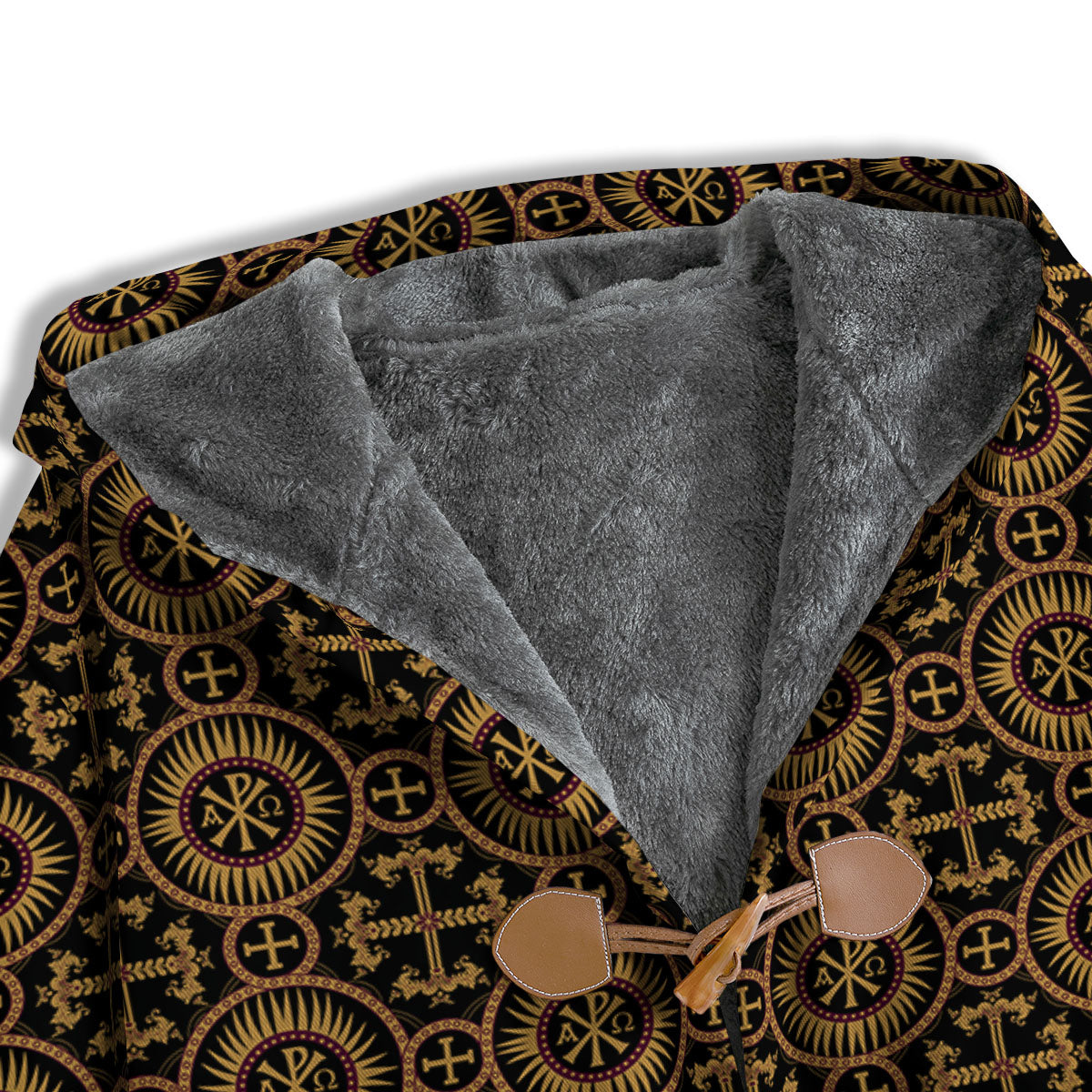 Orthodox Black And Gold Print Pattern Men's Windbreaker Jacket-grizzshop
