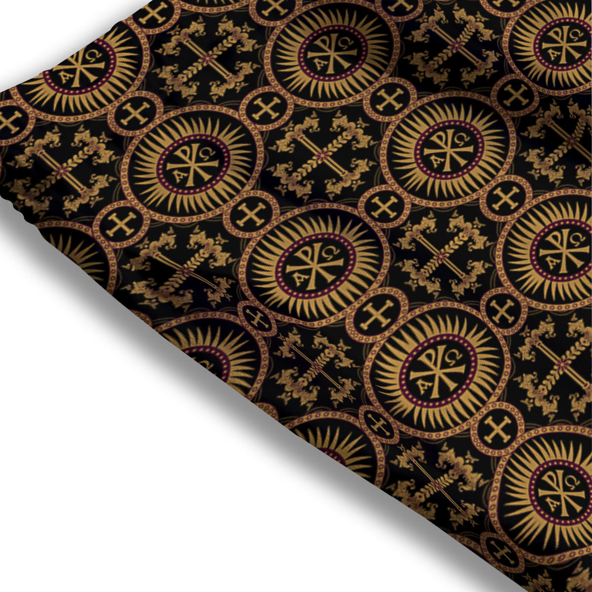 Orthodox Black And Gold Print Pattern Mesh Shorts