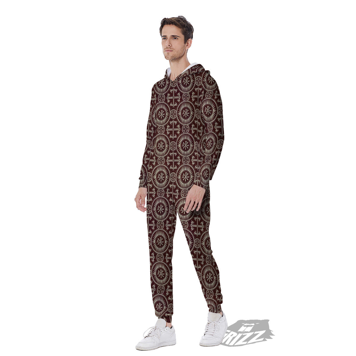 Orthodox Classic Print Pattern Men's Jumpsuit-grizzshop