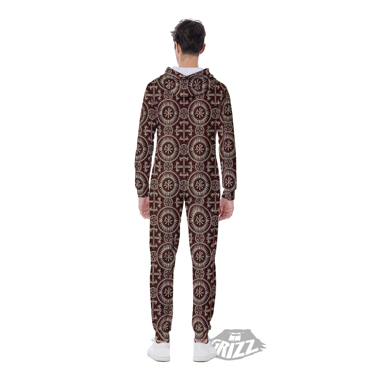 Orthodox Classic Print Pattern Men's Jumpsuit-grizzshop