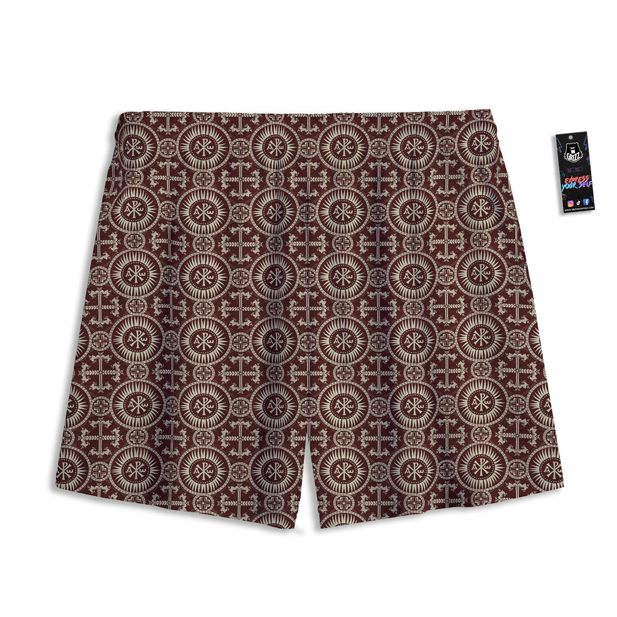 Orthodox Classic Print Pattern Mesh Shorts-grizzshop