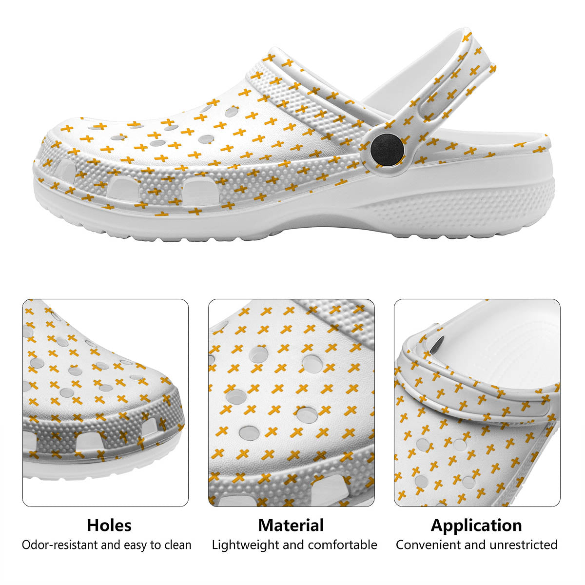 Orthodox Cross Print Pattern Clog-grizzshop