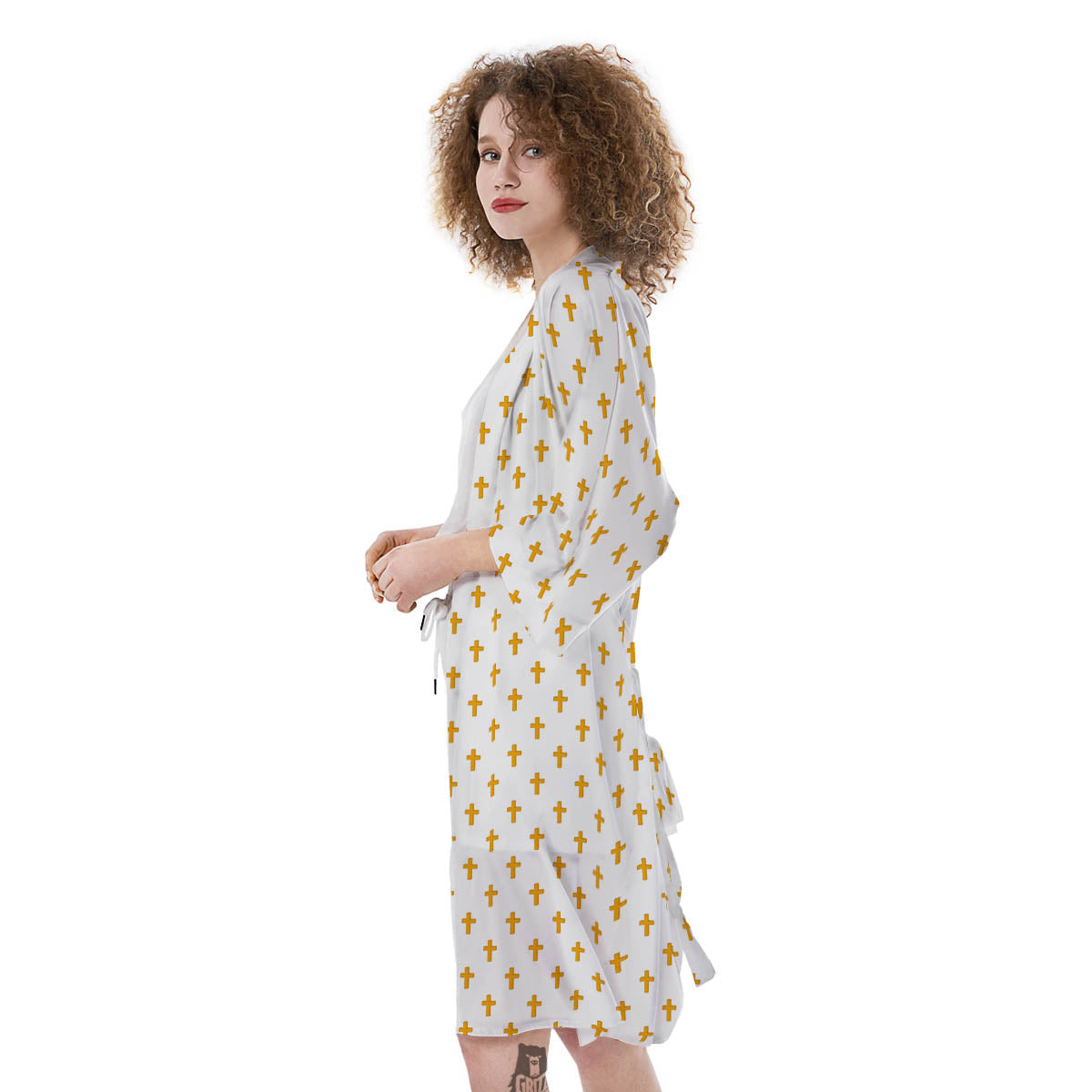 Orthodox Cross Print Pattern Kimono-grizzshop