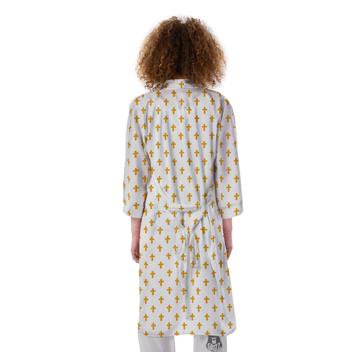 Orthodox Cross Print Pattern Kimono-grizzshop