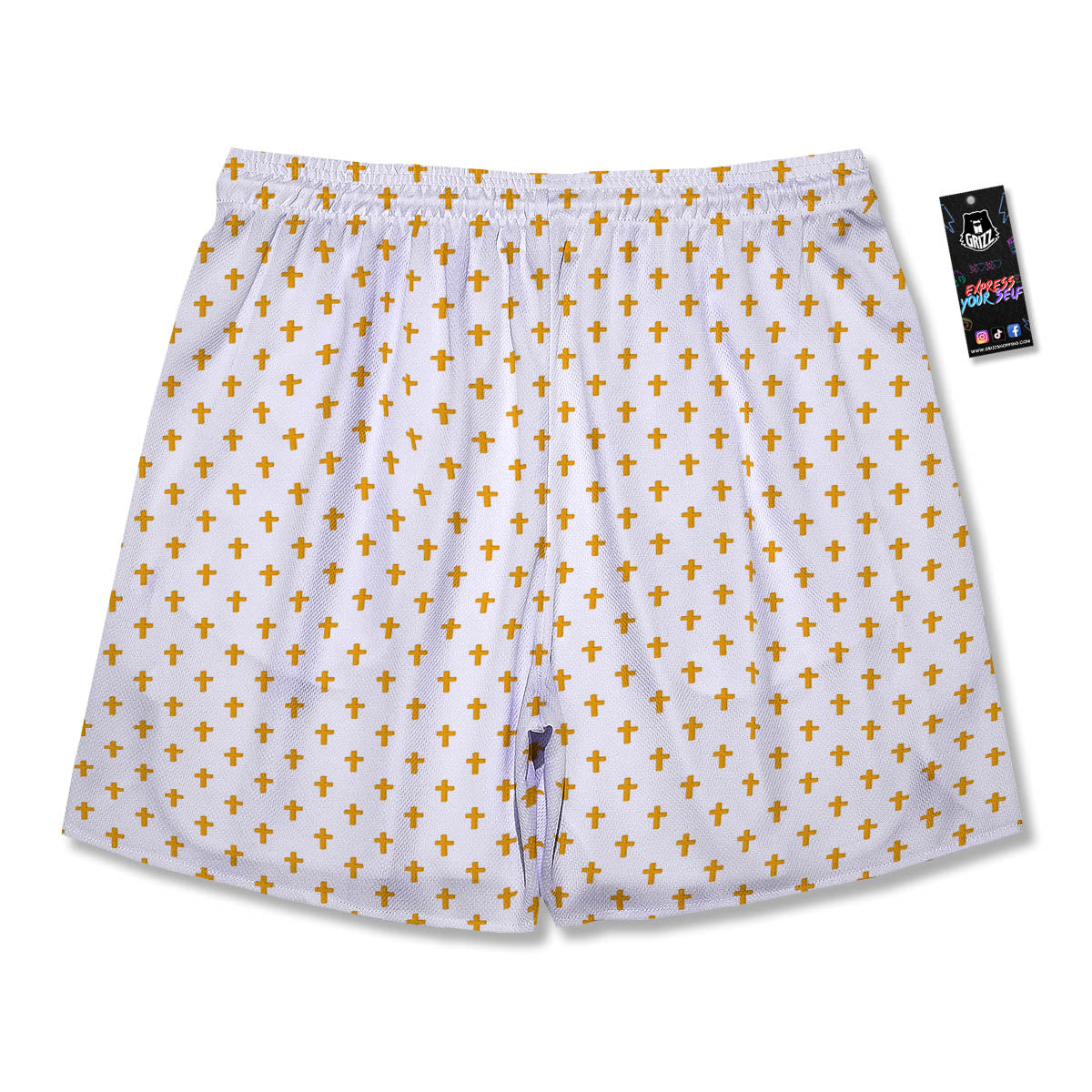 Orthodox Cross Print Pattern Men's Running Shorts-grizzshop