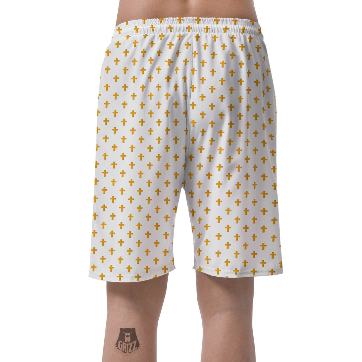 Orthodox Cross Print Pattern Men's Shorts-grizzshop