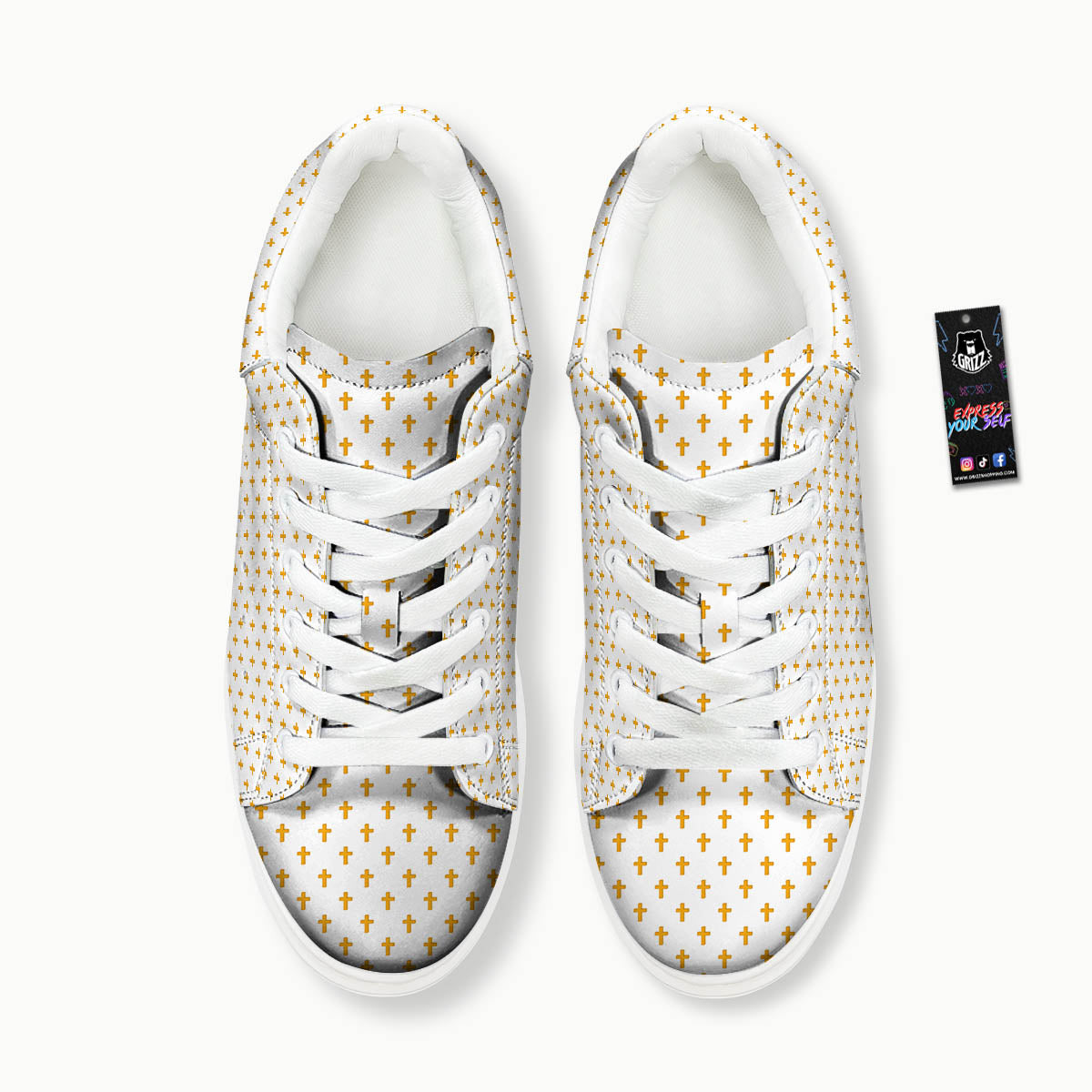 Orthodox Cross Print Pattern Platform Shoes-grizzshop
