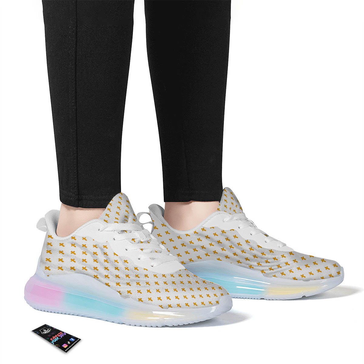 Orthodox Cross Print Pattern Running Sneakers-grizzshop
