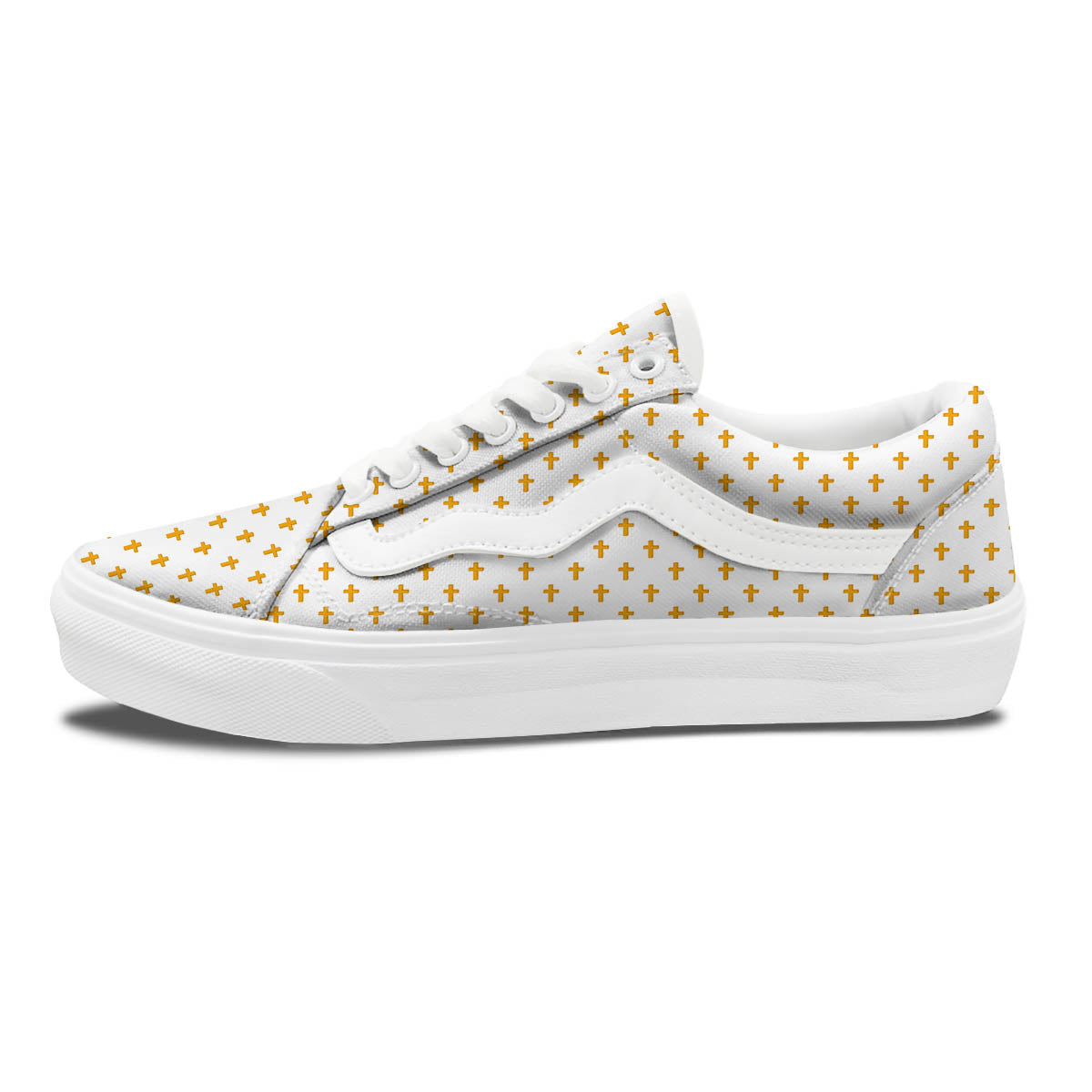 Orthodox Cross Print Pattern Skate Shoes-grizzshop