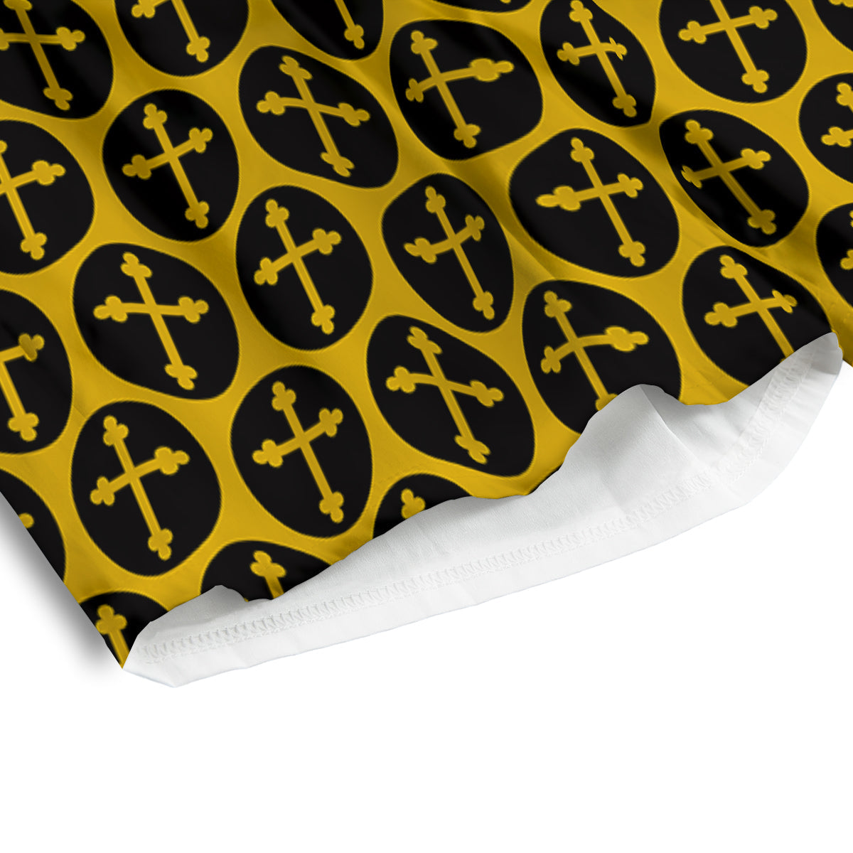 Orthodox Gold And Black Print Pattern Men's Athletic Shorts