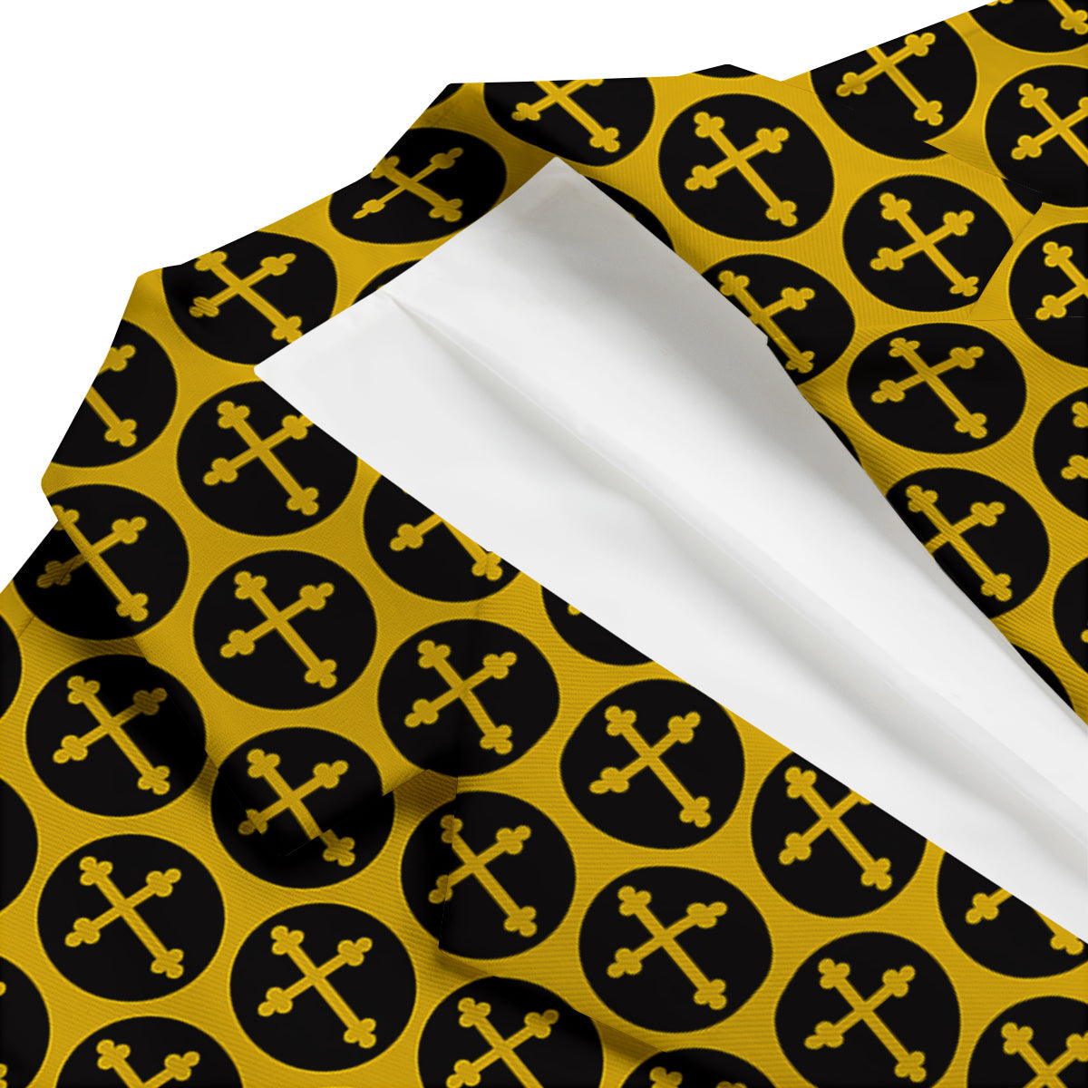 Orthodox Gold And Black Print Pattern Men's Blazer-grizzshop
