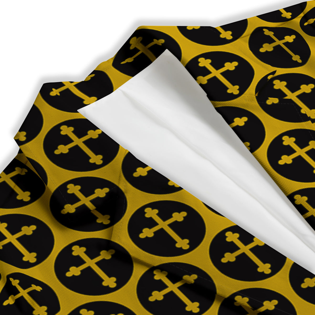 Orthodox Gold And Black Print Pattern Women's Blazer-grizzshop
