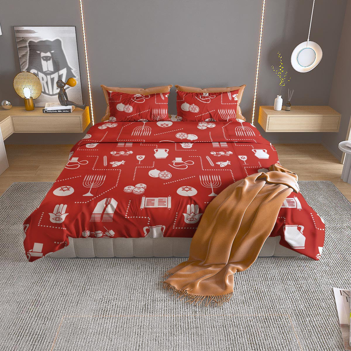 Orthodox Print Pattern Duvet Cover Bedding Set-grizzshop