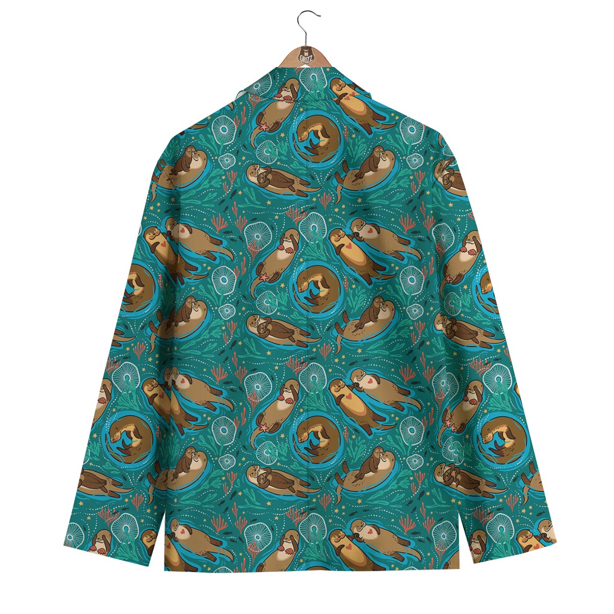 Otter Print Pattern Men's Blazer-grizzshop