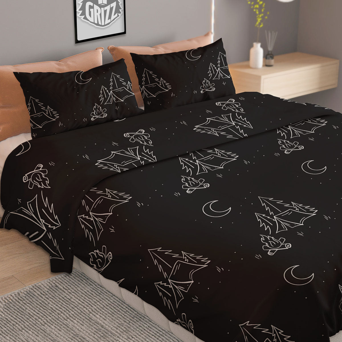 Outdoor Camping Print Pattern Duvet Cover Bedding Set