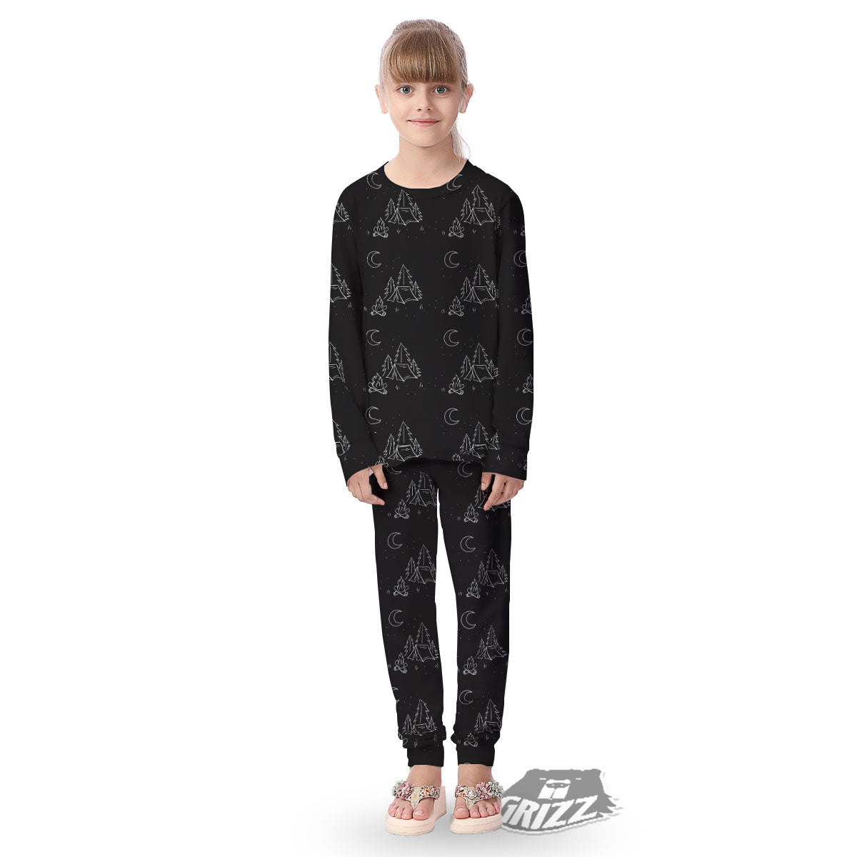Outdoor Camping Print Pattern Kid's Pajamas-grizzshop