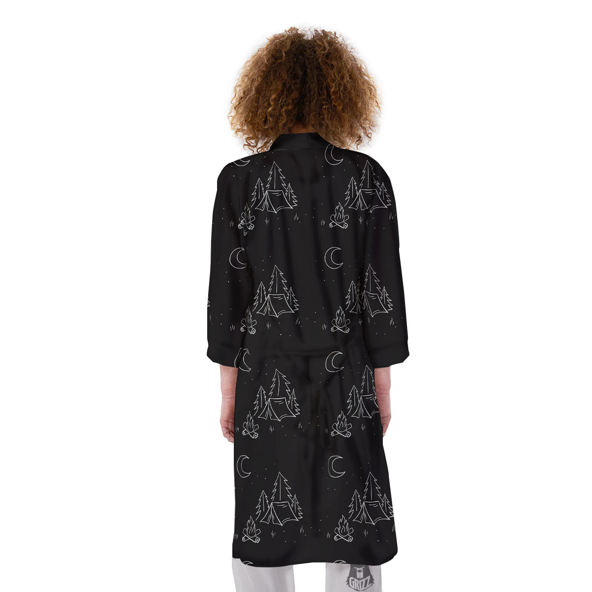 Outdoor Camping Print Pattern Kimono-grizzshop