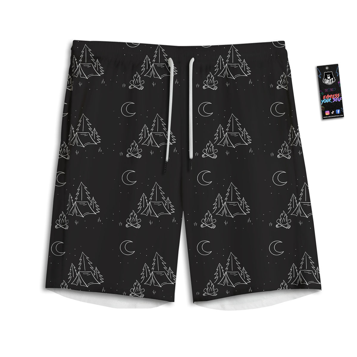 Outdoor Camping Print Pattern Men's Athletic Shorts