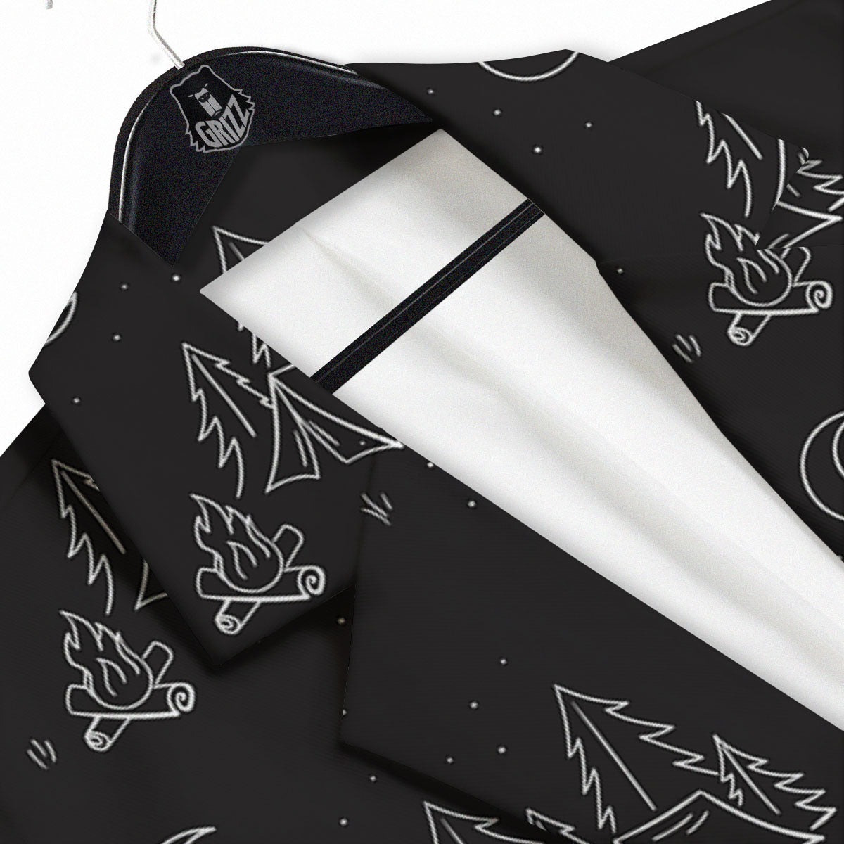 Outdoor Camping Print Pattern Men's Sport Coat-grizzshop