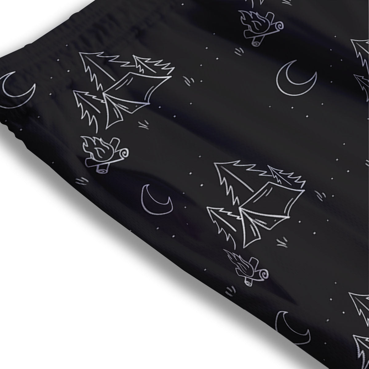 Outdoor Camping Print Pattern Mesh Shorts