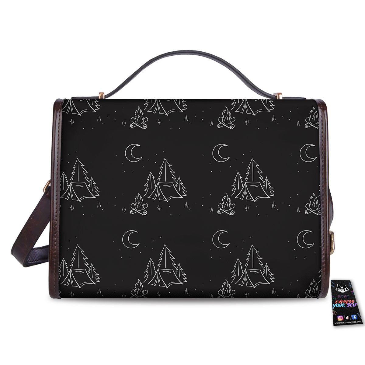 Outdoor Camping Print Pattern Women's Satchel Bag