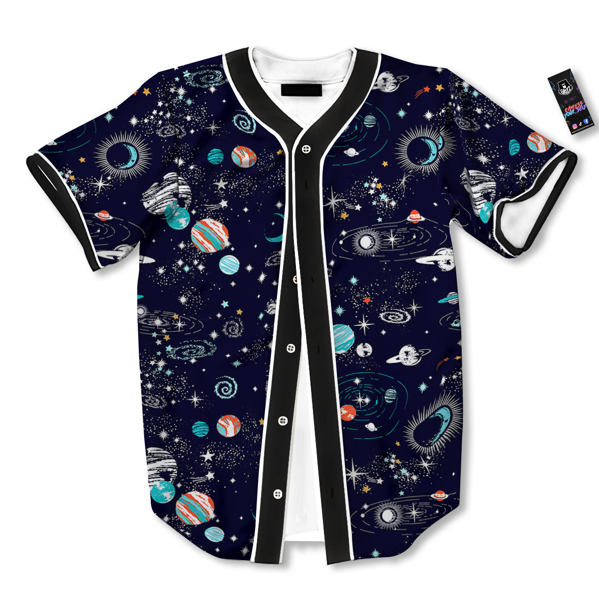 Outer Galaxy Space Universe Print Pattern Baseball Jersey-grizzshop