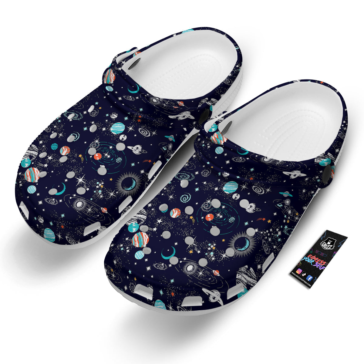 Outer Galaxy Space Universe Print Pattern Clog-grizzshop