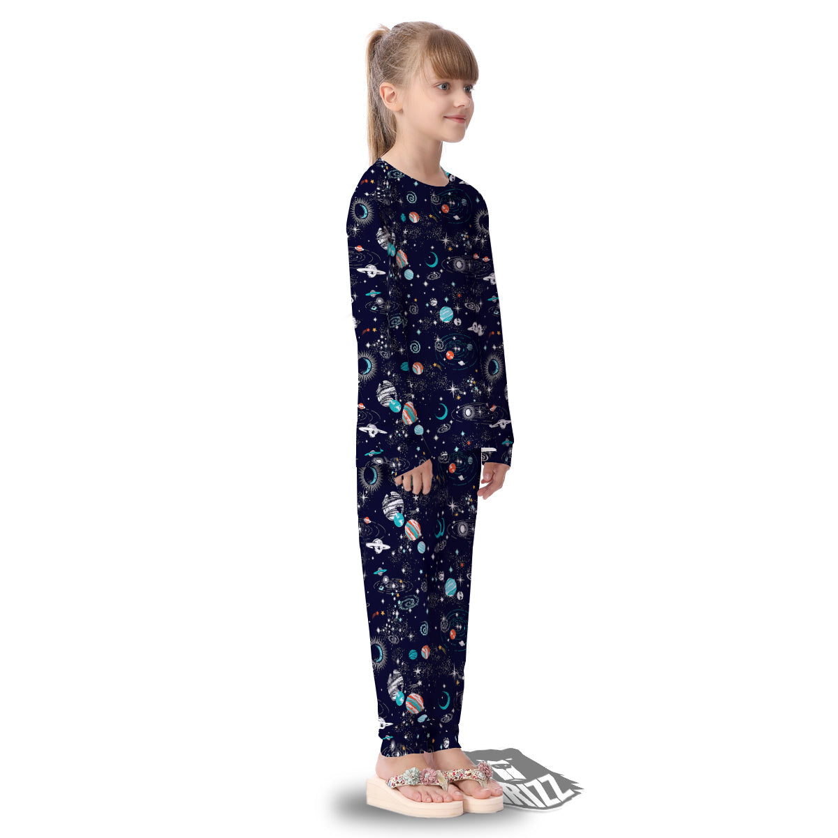 Outer Galaxy Space Universe Print Pattern Kid's Pajamas-grizzshop