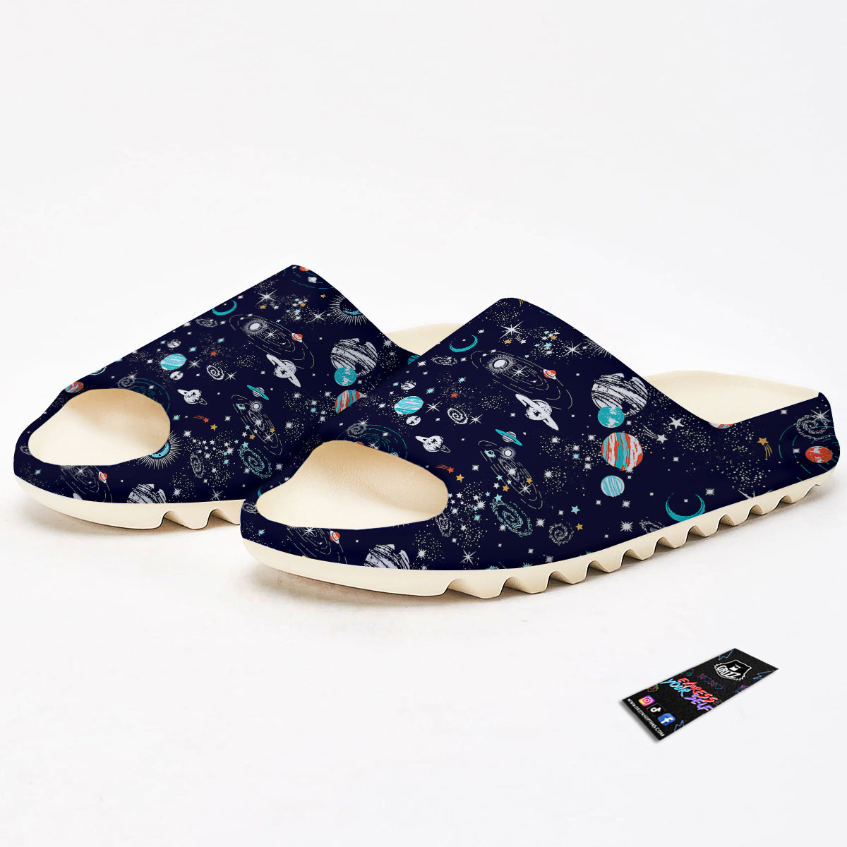 Outer Galaxy Space Universe Print Pattern Sandals-grizzshop