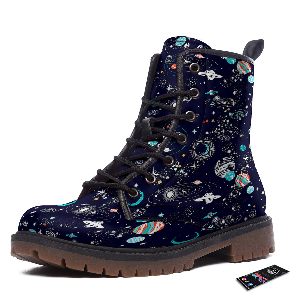 Outer Galaxy Space Universe Print Pattern Work Boots-grizzshop