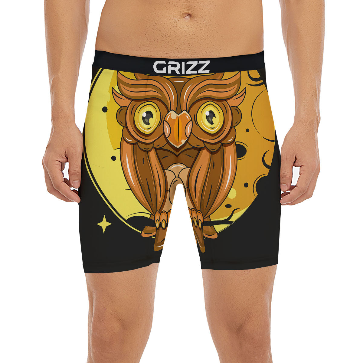 Owl At Night Print Boxer Briefs-grizzshop