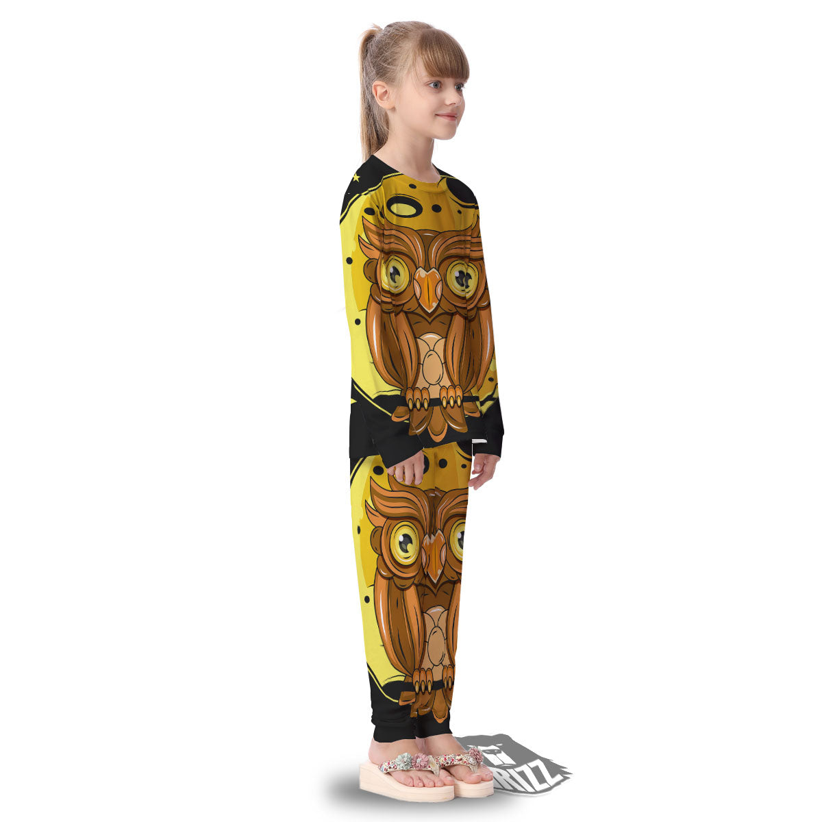 Owl At Night Print Kid's Pajamas-grizzshop
