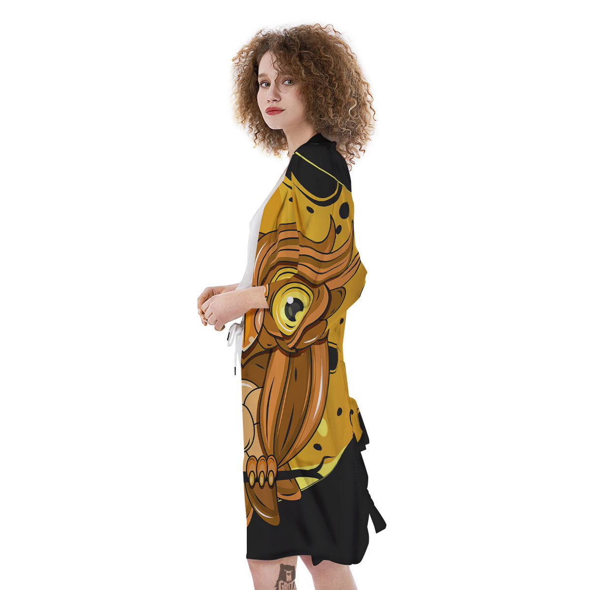 Owl At Night Print Kimono-grizzshop