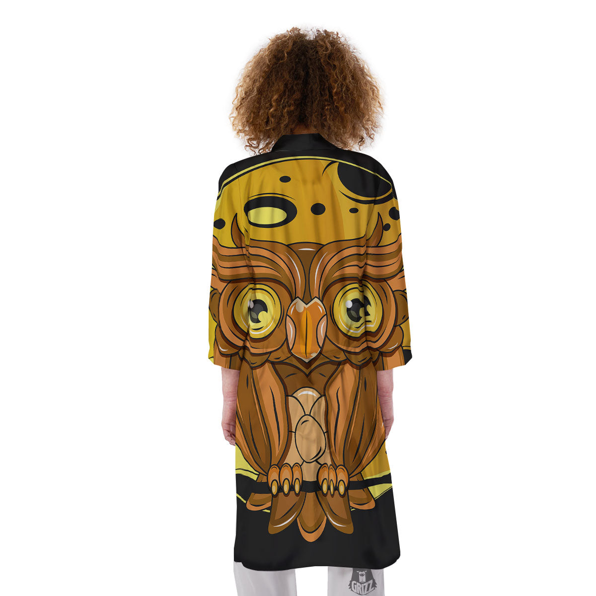 Owl At Night Print Kimono-grizzshop